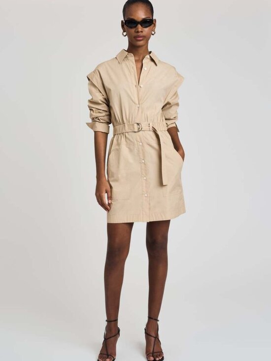 10 Crosby Derek Lam Dresses & Skirts - Derek Lam 10 Crosby Hadley Light Khaki Cotton Shirt Dress NWT 6